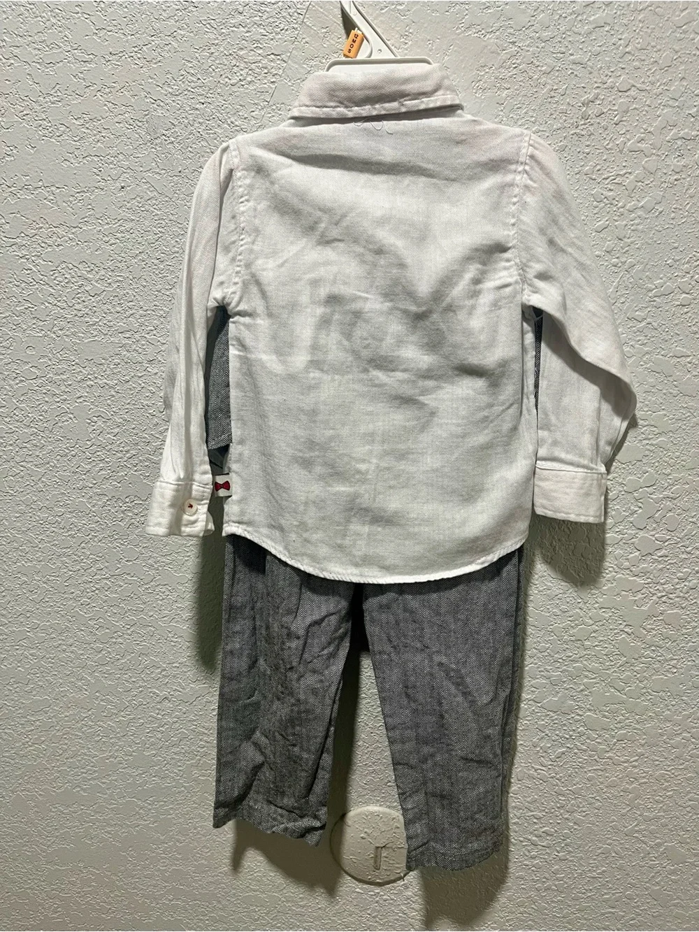 Dapper Dude Gray Vest Set with White Shirt and Bow Tie